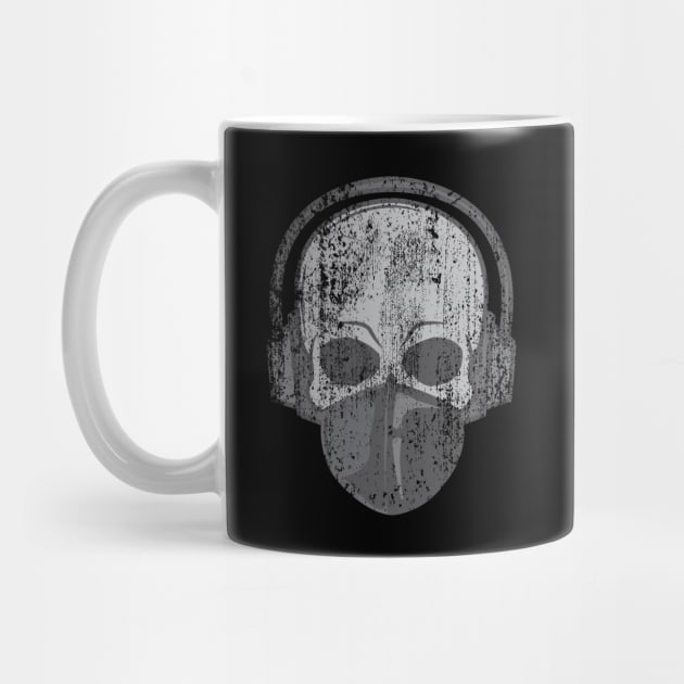 Social Distancing Music Lover Skull with Face Mask and Headphones by Magic Moon